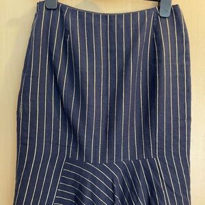 100% linen navy & gold Ralph Lauren pencil skirt